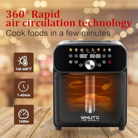 Compact Air Fryer 9-in-1 with Smart Digital Color TouchScreen — Air Fryer, Whuto