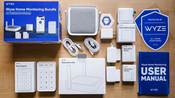 Home Security System Core Kit with Hub, Keypad, Motion, Entry Sensors (2), and 3 Months of 24/7 Professional Monitoring... — Security Monitoring, Wyze