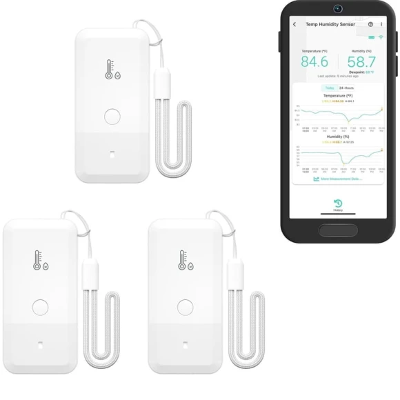 LoRa Wireless Fridge Temperature Sensor 3-Pack — Smart Thermometer, YoLink