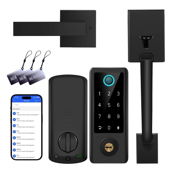 Smart Fingerprint Door Lock with Handle Set — Smart Lock, BEBASIA