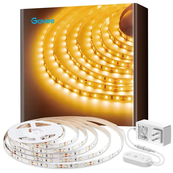 Warm White LED Strip Lights, Bright 300 LEDs, 3000K Dimmable Light Strip 16.4ft with Control Box — LED Strip Lights, Govee