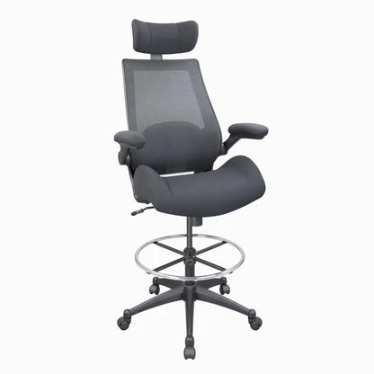 400lbs Mid Back Mesh Ergonomic Drafting Chair for Standing Desk Office Wide Chair with Built-in Lumbar Support, Big... — Smart Chairs, BOLISS