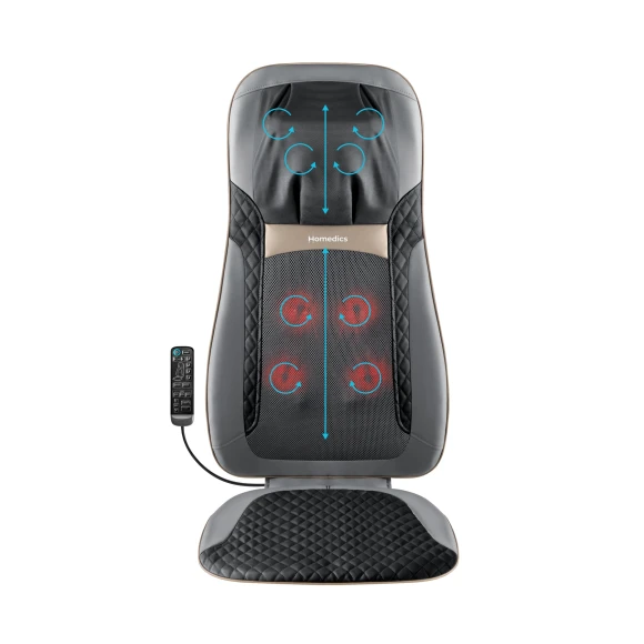 Back Massager with Heat, Shiatsu Elite II Heated Neck and Back Massage Cushion — Massage Chairs, Homedics