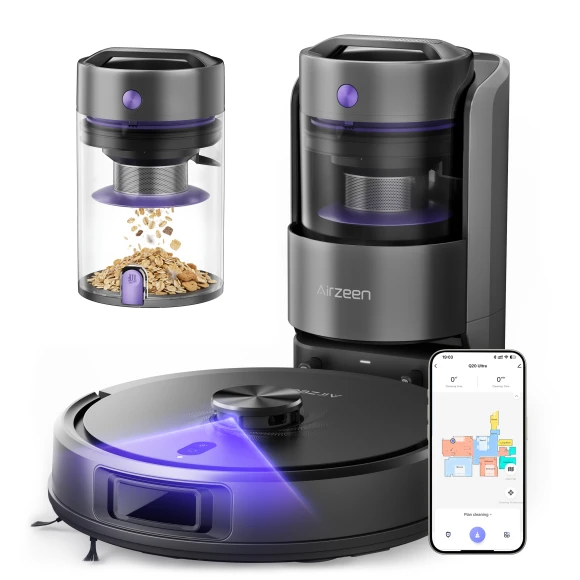 Robot Vacuum and Mop with Self-Emptying — Robot Vacuum, Airzeen