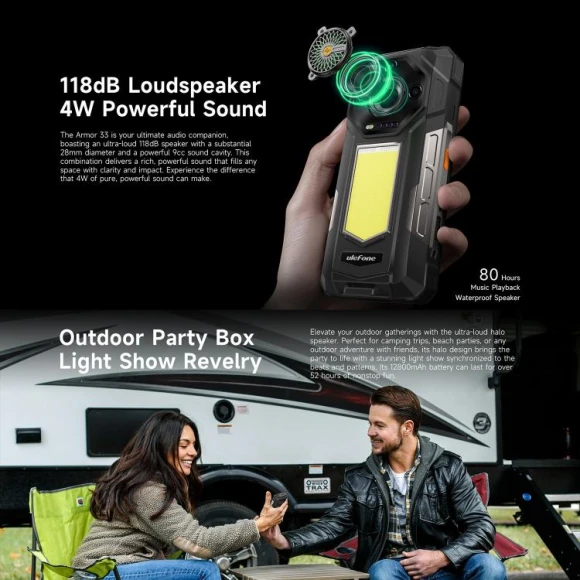 Rugged Smartphone, Black, 12GB RAM + 512GB Storage — Smartphones, Ulefone