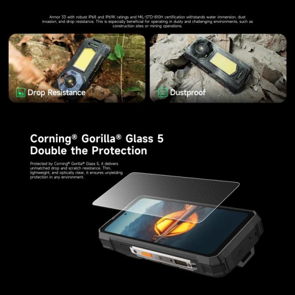 Rugged Smartphone, Black, 12GB RAM + 512GB Storage — Smartphones, Ulefone