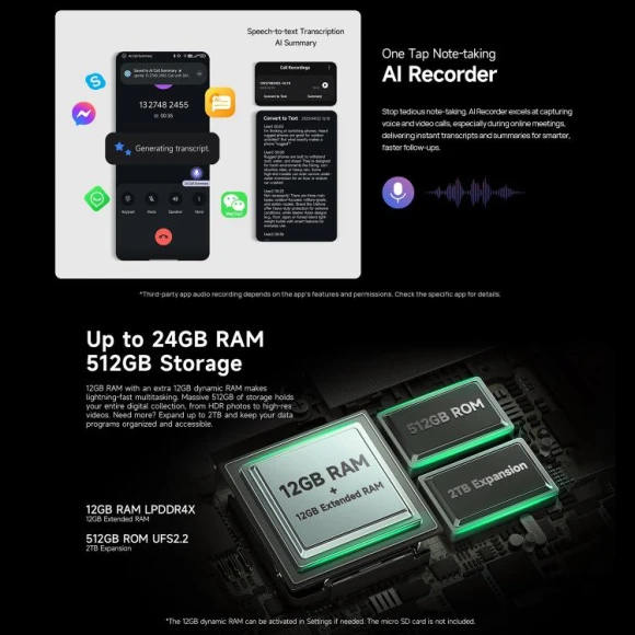 Rugged Smartphone, Black, 12GB RAM + 512GB Storage — Smartphones, Ulefone