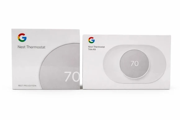 Smart Learning Thermostat with Trim Kit Bundle, White — Smart Thermostat, Google