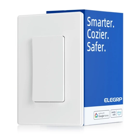 Smart Light Switch, 2.4GHz Wi-Fi, White — Smart Switch, ELEGRP