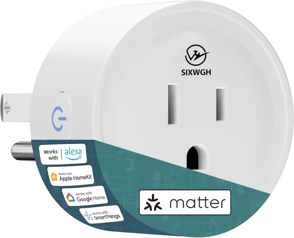 Smart Plug 4 Pack – Matter Compatible, Easy Setup, Works with Alexa, Google Home, Apple HomeKit & SmartThings, 2.4 GHz... — Smart Plug, SIXWGH