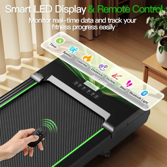 Under-Desk Walking Pad Treadmill — Connected Equipment, Akluer