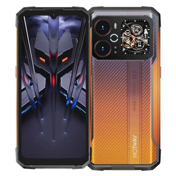 Orange Rugged Phone, 8GB RAM + 256GB Storage — Smartphones, HOTWAV
