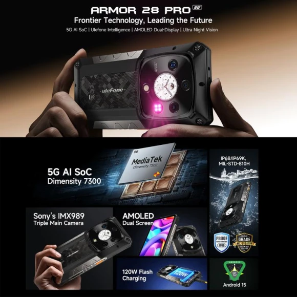 Rugged phone, Black — Smartphones, Ulefone
