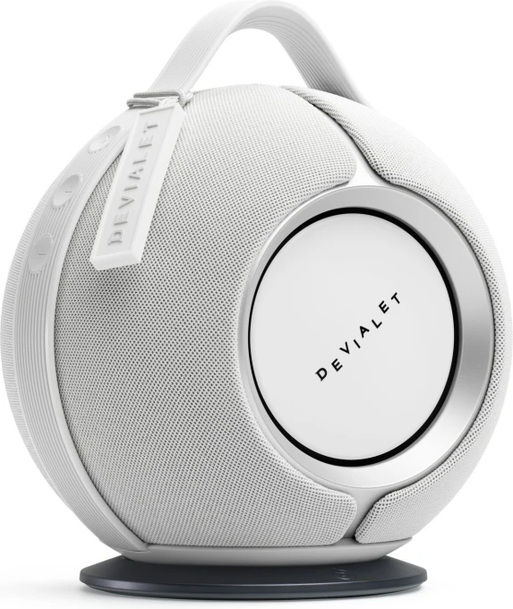 Portable speaker with Cocoon case, White Mist — Smart Speaker, Devialet