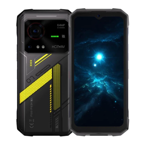 Hyper 7 Rugged Phone, Punk Yellow, 8GB RAM + 256GB storage — Smartphones, HOTWAV