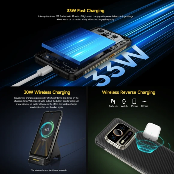 Rugged phone, Frost Black, 8GB+256GB — Smartphones, Ulefone