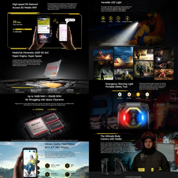 Rugged Smartphone 8GB RAM + 256GB Storage — Smartphones, Ulefone