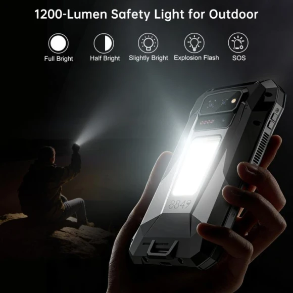 Rugged smartphone with projector, 16GB RAM + 512GB storage, Black — Smartphones, Unihertz