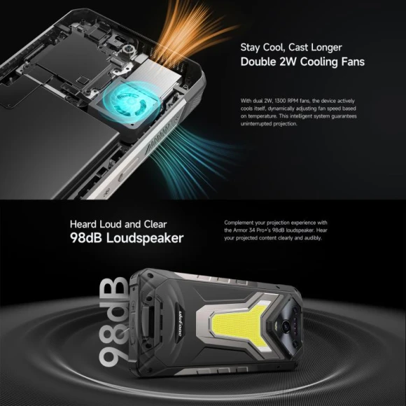 Rugged Smartphone with Projector, Black — Smartphones, Ulefone