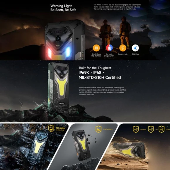 Rugged Smartphone with Projector, Black — Smartphones, Ulefone