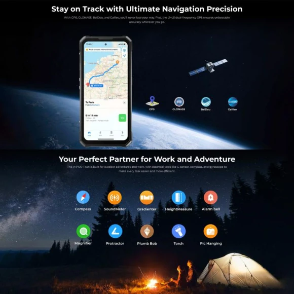 Rugged Projector Phone, 12GB RAM + 512GB ROM, Black — Smartphones, OUKITEL