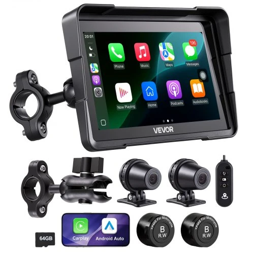 Motorcycle CarPlay Navigation System — Car Infotainment System, VEVOR