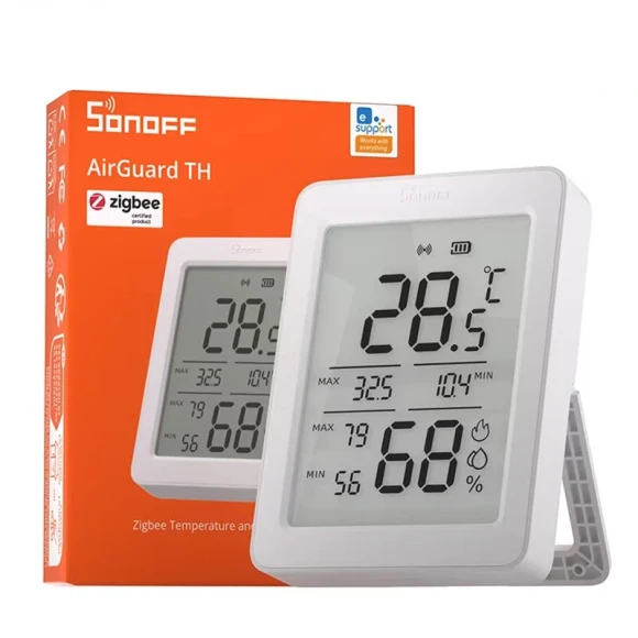 Zigbee Temperature and Humidity Sensor with LCD — Temperature & Humidity Sensor, Sonoff