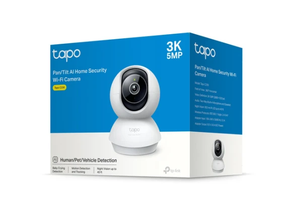 Pan/tilt home security Wi-Fi camera — Security Camera, TP-Link