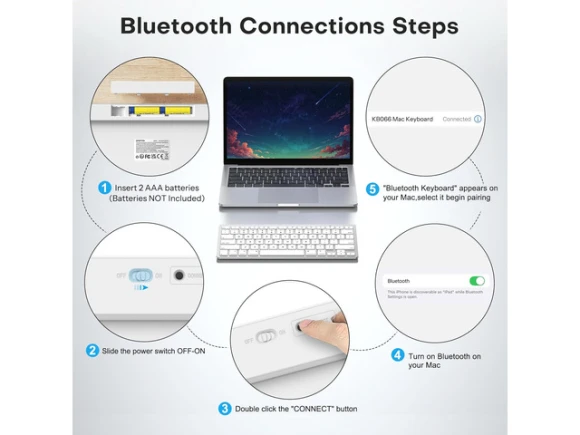 Ultra-Slim Wireless Keyboard for MacBook Pro, MacBook Air, and iMac — Bluetooth Keyboard, OMOTON