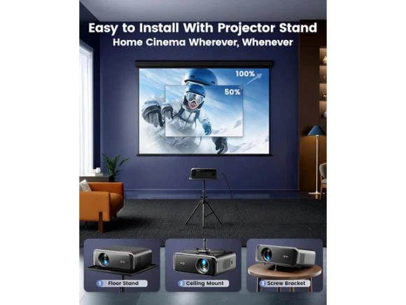 1080P Projector with 700 ANSI Brightness — Smart Projector, WiMiUS