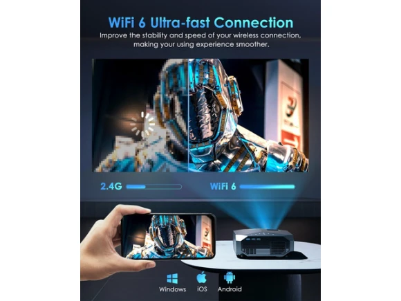 1080P Projector with WiFi and Bluetooth — Smart Projector, Explus-C