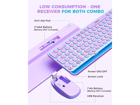 Bluetooth Keyboard and Mouse Combo with Tablet Holder — Bluetooth Keyboard, SeenDa