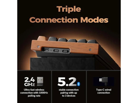 Wireless Mechanical Keyboard, TKL, Black — Bluetooth Keyboard, Keychron