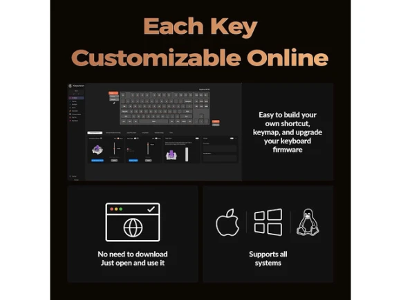 Wireless Mechanical Keyboard, TKL, Black — Bluetooth Keyboard, Keychron