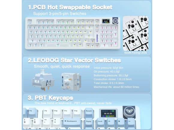 Wireless Mechanical Keyboard — Bluetooth Keyboard, AULA