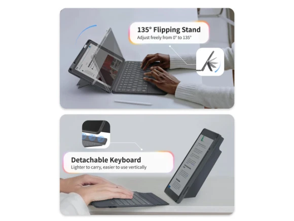 Bluetooth Keyboard Case with Trackpad and 7-Color Backlighting — Bluetooth Keyboard, EIP