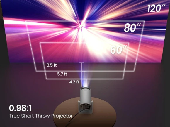 White Mini Projector — Smart Projector, WiMiUS