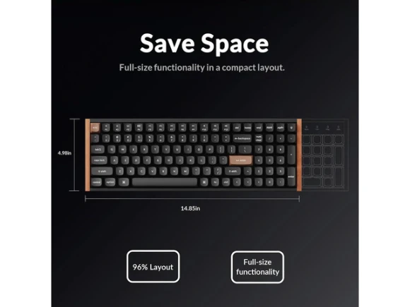 96% Compact Mechanical Keyboard — Bluetooth Keyboard, Keychron