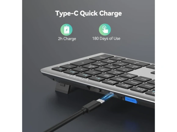 Full-Size Bluetooth Keyboard — Bluetooth Keyboard, TECKNET
