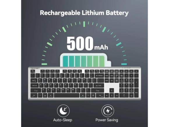 Full-Size Bluetooth Keyboard — Bluetooth Keyboard, TECKNET