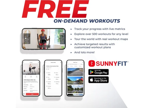 Recumbent Exercise Bike — Connected Equipment, Sunny Health & Fitness