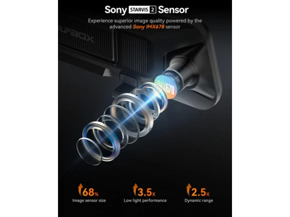 Mirror Dash Cam, Black — Dash Cam, WOLFBOX