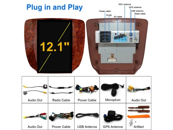 Android Car Stereo for GMC Yukon 2007–2012 / Chevy Tahoe Silverado 2007–2012, Black — Car Infotainment System, KSPIV