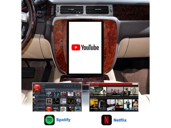 Android Car Stereo for GMC Yukon 2007–2012 / Chevy Tahoe Silverado 2007–2012, Black — Car Infotainment System, KSPIV