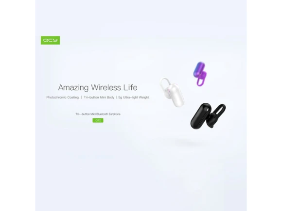 Black Wireless Bluetooth Earphone — Wireless Earbuds, QCY