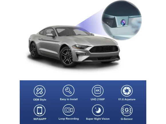 Dash Camera with Sensor Cover and 64GB Card for Ford Mustang 2019–2023 — Dash Cam, Fitcamx