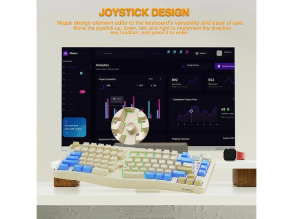 75% Ergonomic Split Wireless Mechanical Keyboard — Bluetooth Keyboard, LEOBOG