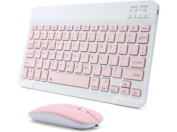 Bluetooth Keyboard and Mouse Combo, Pink — Bluetooth Keyboard, TOOYA