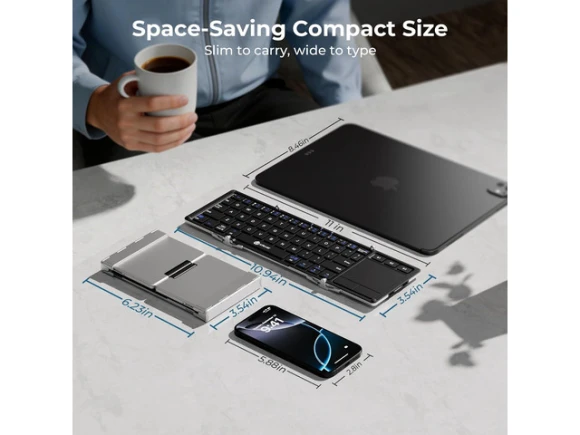 Foldable keyboard with touchpad — Bluetooth Keyboard, iClever