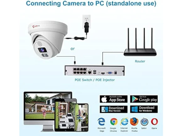 6 MP Turret PoE Security Camera — Security Camera, Anpviz